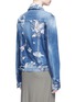 Back View - Click To Enlarge - 72877 - Oriental embroidery distressed denim jacket