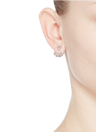 Figure View - Click To Enlarge - ANABELA CHAN - Twinkle' diamond gemstone pavé jacket earring