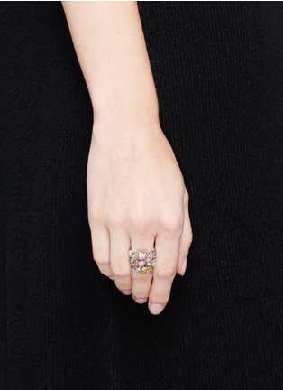 Figure View - Click To Enlarge - ANABELA CHAN - 'Bouquet' diamond mother of pearl ring