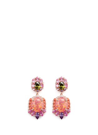 Figure View - Click To Enlarge - ANABELA CHAN - 'Opals' opal diamond gemstone detachable drop earrings