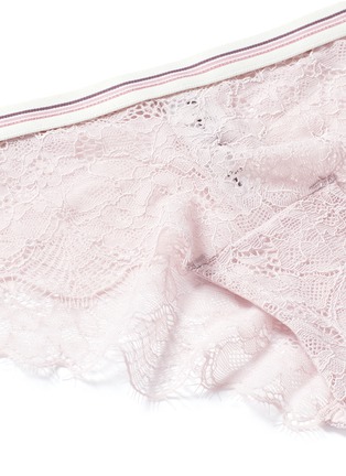 Detail View - Click To Enlarge - 72930 - 'Dragonfly' stripe elastic waist lace boyshorts