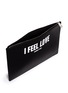 Detail View - Click To Enlarge - GIVENCHY - 'I Feel Love' print iconic leather zip pouch