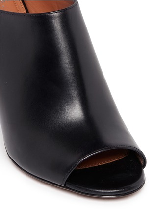 Detail View - Click To Enlarge - GIVENCHY - '9 Edgy' wooden heel open toe leather mules