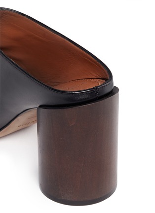 Detail View - Click To Enlarge - GIVENCHY - '9 Edgy' wooden heel open toe leather mules