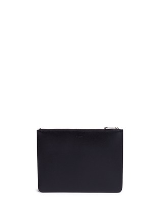 Back View - Click To Enlarge - GIVENCHY - 'Classic' medium star patch leather zip pouch
