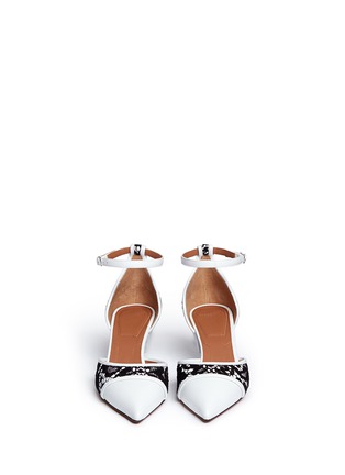 Front View - Click To Enlarge - GIVENCHY - 'Escar 6' illusion heel lace leather pumps
