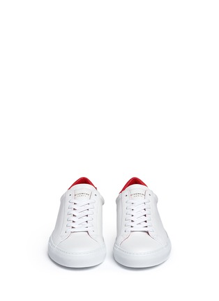 Front View - Click To Enlarge - GIVENCHY - 'Urban Street' knot collar leather sneakers