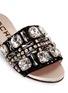 Detail View - Click To Enlarge - ROCHAS - 'Bonita' strass vamp satin slide sandals