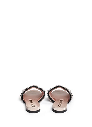Back View - Click To Enlarge - ROCHAS - 'Bonita' strass vamp satin slide sandals