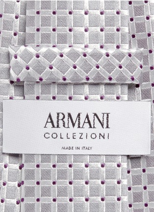 Detail View - Click To Enlarge - ARMANI COLLEZIONI - Check and dot jacquard silk tie
