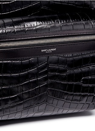 Detail View - Click To Enlarge - SAINT LAURENT - 'Classic Hunting' croc embossed leather backpack
