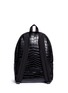 Back View - Click To Enlarge - SAINT LAURENT - 'Classic Hunting' croc embossed leather backpack