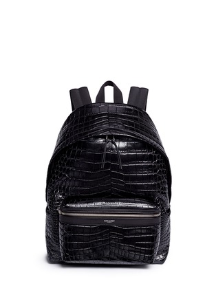 Main View - Click To Enlarge - SAINT LAURENT - 'Classic Hunting' croc embossed leather backpack