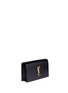 Front View - Click To Enlarge - SAINT LAURENT - 'Monogram' grainy leather flap clutch