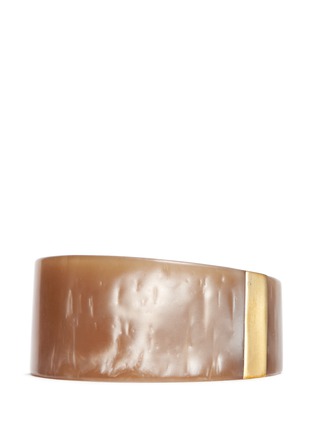 Main View - Click To Enlarge - ISABEL MARANT - Brass panel pearlescent resin bangle