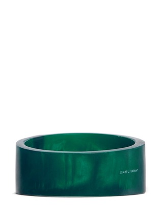 Figure View - Click To Enlarge - ISABEL MARANT - Brass panel pearlescent resin bangle