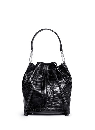 Back View - Click To Enlarge - ELIZABETH AND JAMES - 'Cynnie Sling' croc effect leather bucket bag