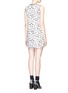 Back View - Click To Enlarge - MSGM - Heart print embroidery matelassé shift dress