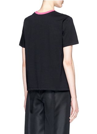 Back View - Click To Enlarge - MSGM - Heart print silk cotton jersey combo T-shirt