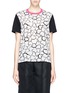 Main View - Click To Enlarge - MSGM - Heart print silk cotton jersey combo T-shirt