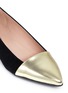 Detail View - Click To Enlarge - FABIO RUSCONI - Metallic toe cap suede flats