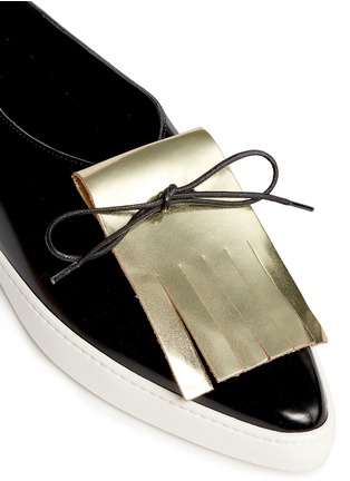 Detail View - Click To Enlarge - FABIO RUSCONI - Mirror leather kiltie slip-ons