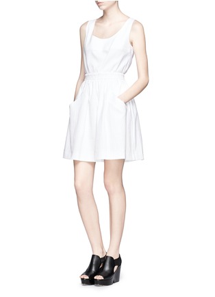Figure View - Click To Enlarge - CARVEN - Piqué pocket flare dress