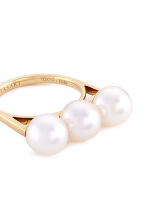 Detail View - Click To Enlarge - TASAKI - 'Balance' Akoya pearl 18k yellow gold ring