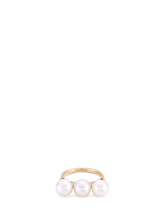 Main View - Click To Enlarge - TASAKI - 'Balance' Akoya pearl 18k yellow gold ring