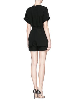 Back View - Click To Enlarge - VICTORIA, VICTORIA BECKHAM - Geometric print crepe layer playsuit