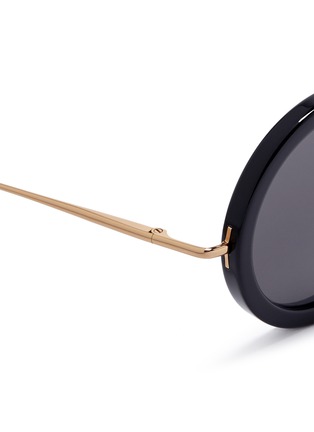 Detail View - Click To Enlarge - THE ROW - x Linda Farrow wire temple round acetate sunglasses