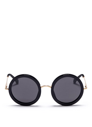 Main View - Click To Enlarge - THE ROW - x Linda Farrow wire temple round acetate sunglasses