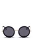 Main View - Click To Enlarge - THE ROW - x Linda Farrow wire temple round acetate sunglasses