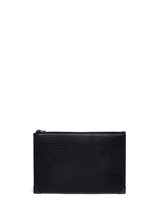 Main View - Click To Enlarge - ALEXANDER WANG - Prisma mesh-pattern emboss leather pouch
