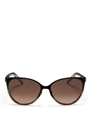 Main View - Click To Enlarge - GUCCI - Twist temple two-tone metal sunglasses