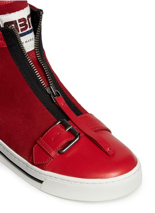 Detail View - Click To Enlarge - MARC BY MARC JACOBS - Suede leather zip sneakers 