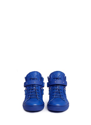Figure View - Click To Enlarge - 73426 - 'Taylor Junior' double zip leather kids sneakers