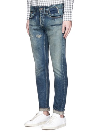 Front View - Click To Enlarge - DENHAM - 'Razor' slim fit distressed jeans