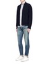 Figure View - Click To Enlarge - DENHAM - 'Razor' slim fit distressed jeans