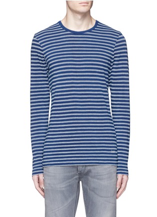 Main View - Click To Enlarge - DENHAM - 'Signature' stripe long sleeve T-shirt