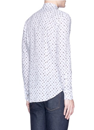 Back View - Click To Enlarge - LARDINI - Floral print linen-cotton hopsack shirt