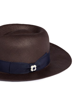 Detail View - Click To Enlarge - LARDINI - Floral pin band paper straw hat