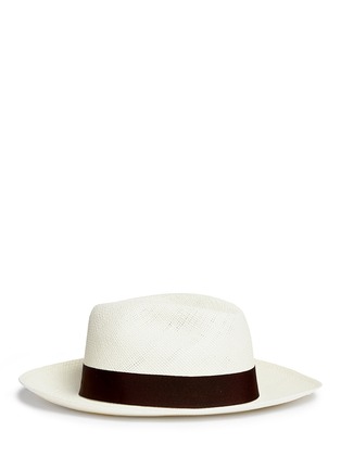 Main View - Click To Enlarge - LARDINI - Floral pin band straw Panama hat