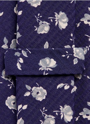 Detail View - Click To Enlarge - LARDINI - Floral print stripe jacquard tie