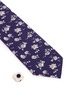 LARDINI - Floral print stripe jacquard tie