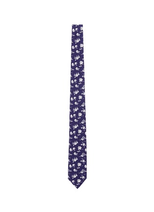 Main View - Click To Enlarge - LARDINI - Floral print stripe jacquard tie