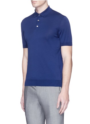 Front View - Click To Enlarge - LARDINI - Cotton knit polo shirt