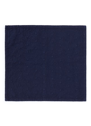 Detail View - Click To Enlarge - LARDINI - Floral embroidered cotton pocket square