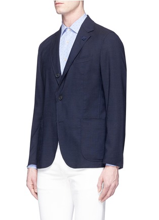 Front View - Click To Enlarge - LARDINI - Reversible wool blend jersey soft blazer
