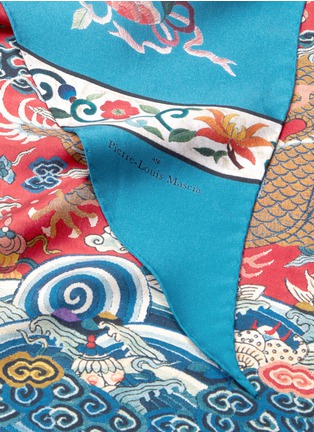 Detail View - Click To Enlarge - PIERRE-LOUIS MASCIA - Dragon geometric print silk twill scarf
